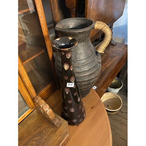 8A - Tall glazed vase & jug