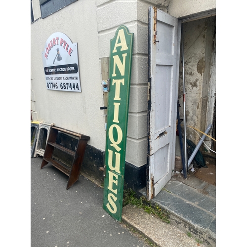 1113 - 7ft wooden ANTIQUES sign