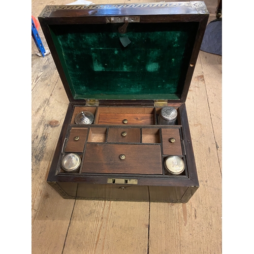 63 - Victorian rosewood & brass bound box