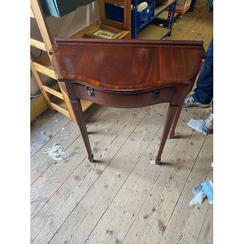 4 - Mahogany serpentine fronted hall table