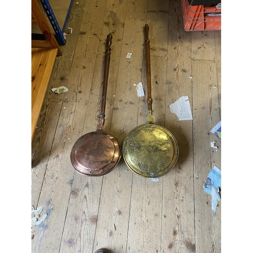 6 - Copper & brass bed warming pans