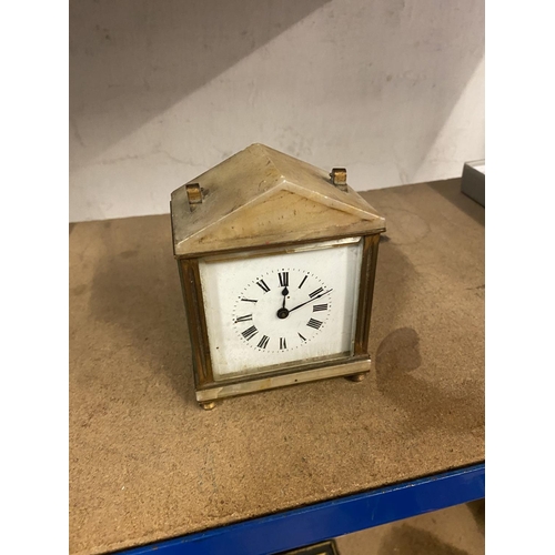 73 - Brass & marble clock