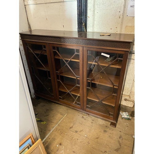 685 - Edwardian mahogany triple glazed bookcase