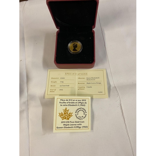 838 - 24ct gold $10 Canadian coin