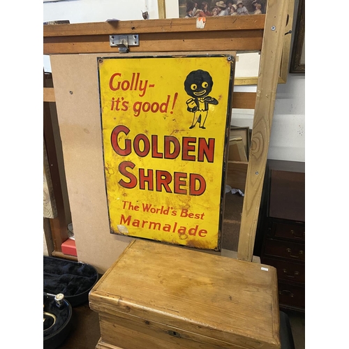 135 - Enamel Golden Shred sign