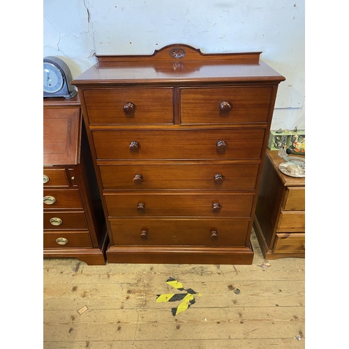 197 - Solid quality mahogany chest of 6 drawers