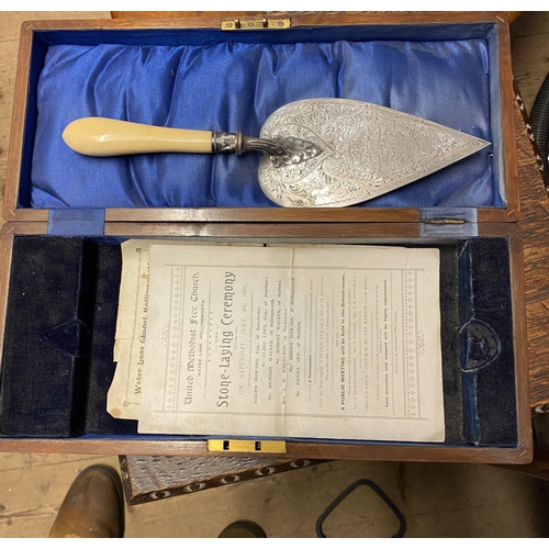 73 - Silver plated presentation trowel boxed