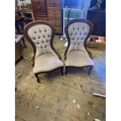 232 - Pair spoon back bedroom chairs