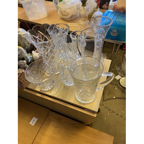 435 - Cut glass vases & jugs