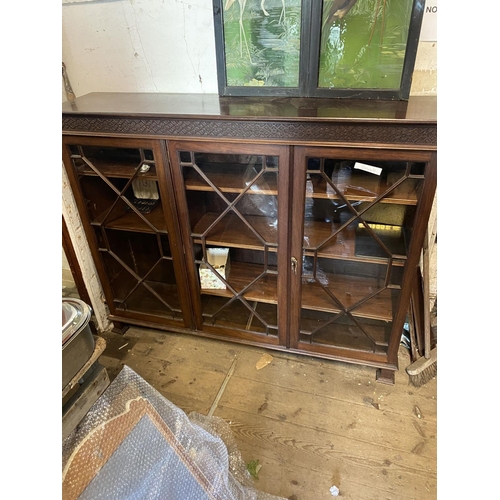 605 - Edwardian mahogany glazed bookcase