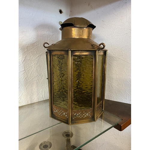 638 - Brass hall lantern