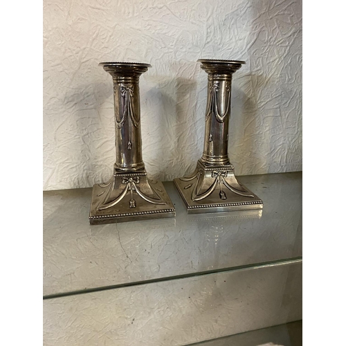 639 - Pair silver hallmarked candlesticks