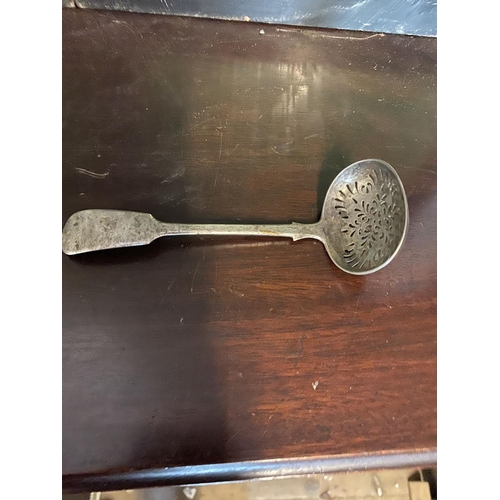 647 - Georgian silver hallmarked straining spoon