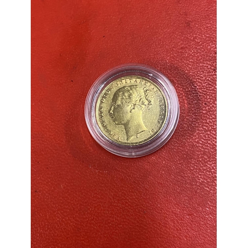 666 - 1872 gold sovereign