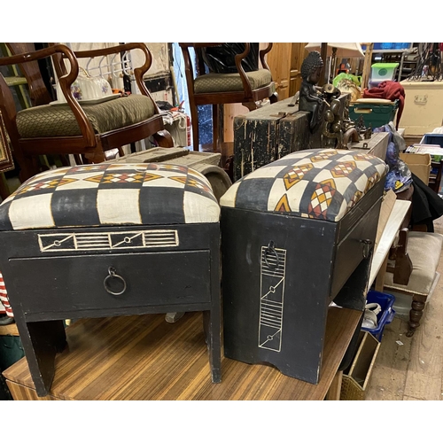 995 - Pair of stools with drawers