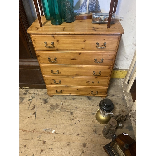 215 - Pine chest 5 drawers