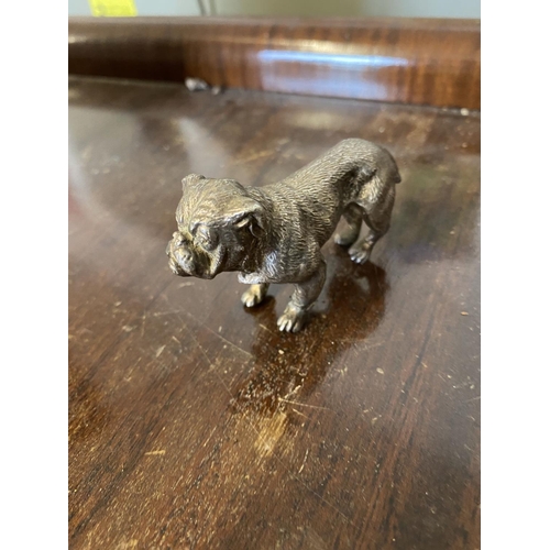 724 - Silver plated bull dog