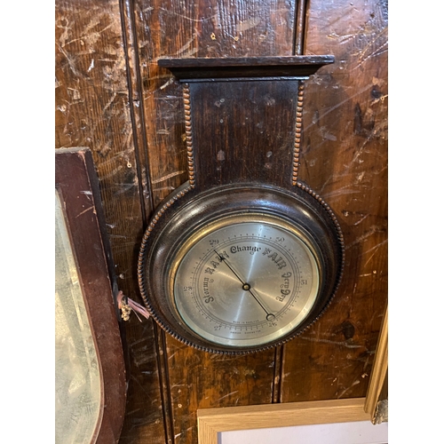 601 - Edwardian oak barometer