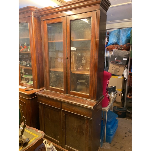 482A - Victorian mahogany glazed bookcase