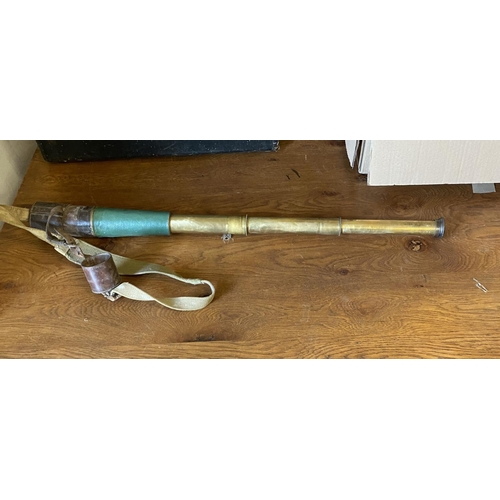 107 - 4 drawer brass telescope,makers Ross of London