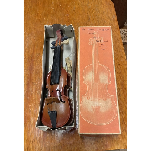 55 - Tin miniature violin