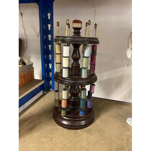 71 - Mahogany cotton reel holder