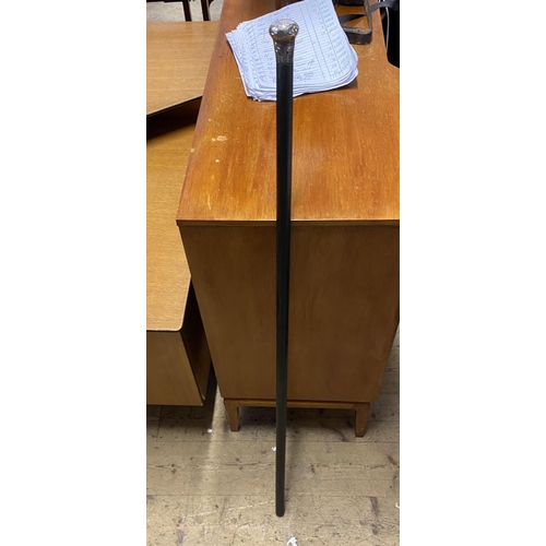 85 - Silver top long walking cane