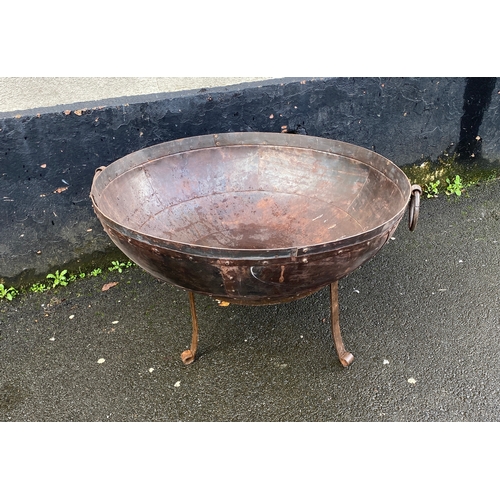 917 - Large Metal riveted fire pit