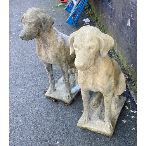 916 - Pair of stoneware seated Labradors height 24”