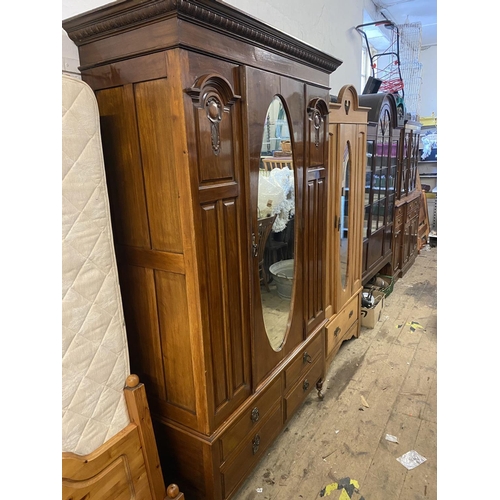 860 - Edwardian walnut wardrobe