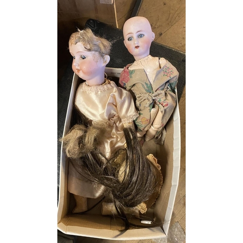 32 - 2 porcelain headed dolls