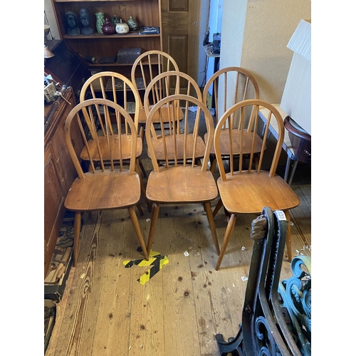 135 - 7 Ercol kitchen chairs