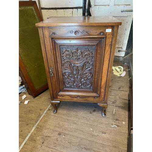 145 - Carved walnut side cabinet