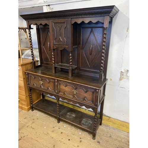 173 - Edwardian oak barley twist dresser