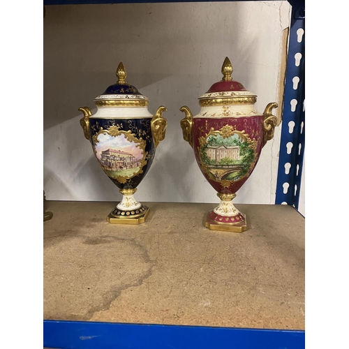 54 - Pair Coalport urns