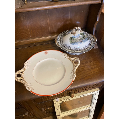 167 - China tureen and Dublin plate