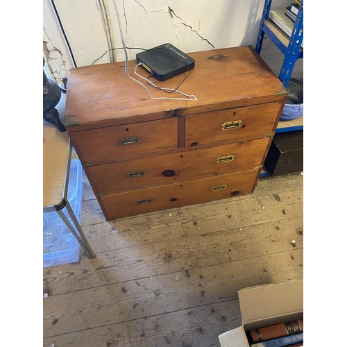 14 - Pine military chest of 4 drawers