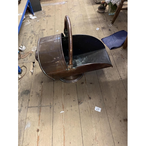 17 - Victorian copper coal scuttle