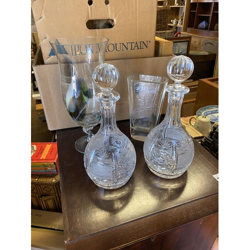 8 - Glass decanters & vases