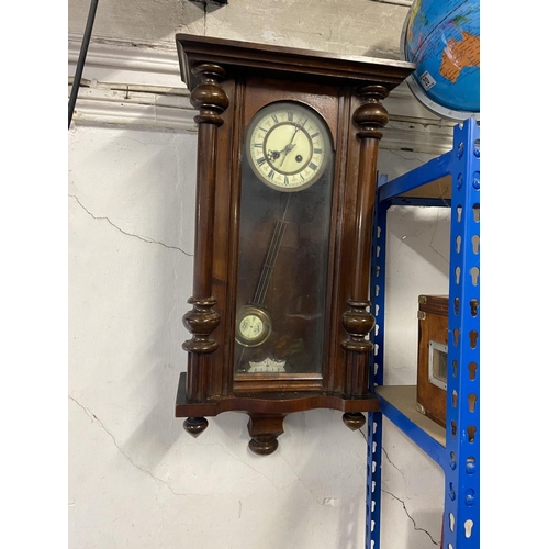 23 - Victorian walnut wall clock