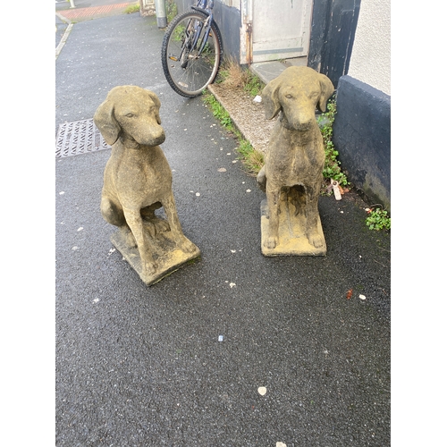 1150 - Pair stoneware seated Labradors