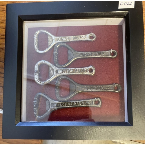 49 - Framed bottle openers