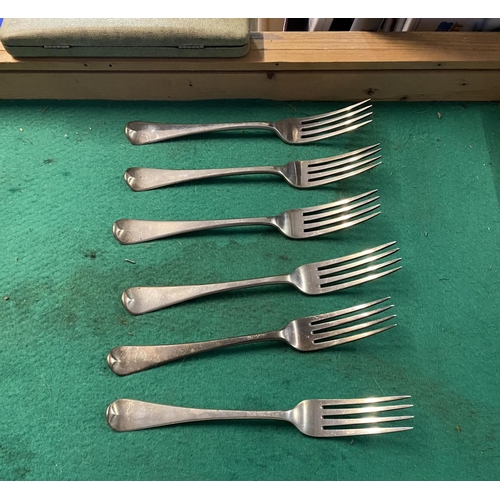 736 - 6 silver hallmarked forks London 1789 weight 408g