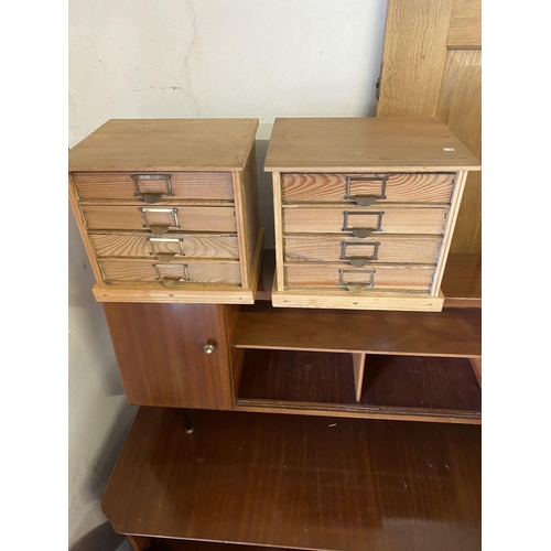 102 - Pair pine filing chests