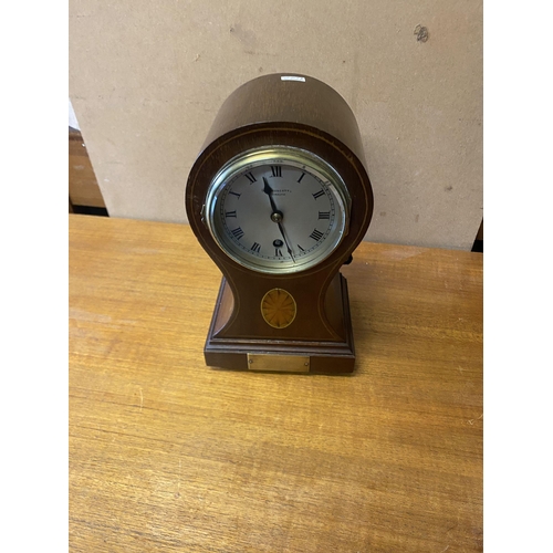 117 - Edwardian inlaid mahogany mantle clock