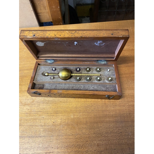 119 - Victorian cased brass hydrometer set
