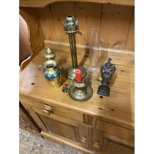 77 - Brass lamps etc