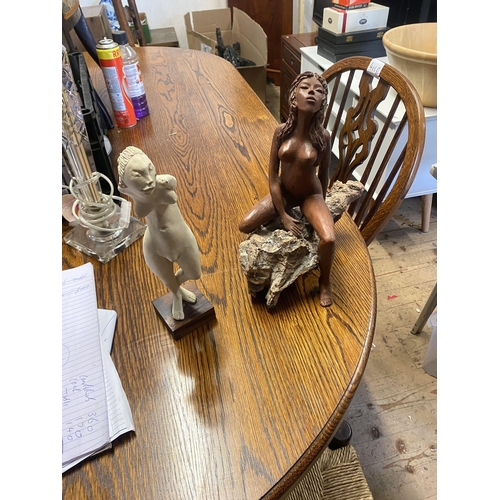 91 - 2 pottery figures