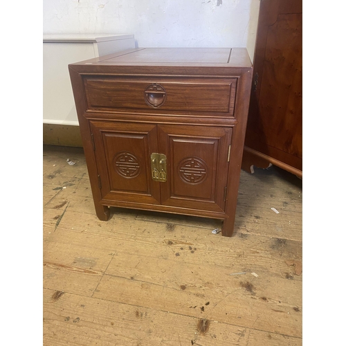 238 - Teak oriental 2 door cabinet