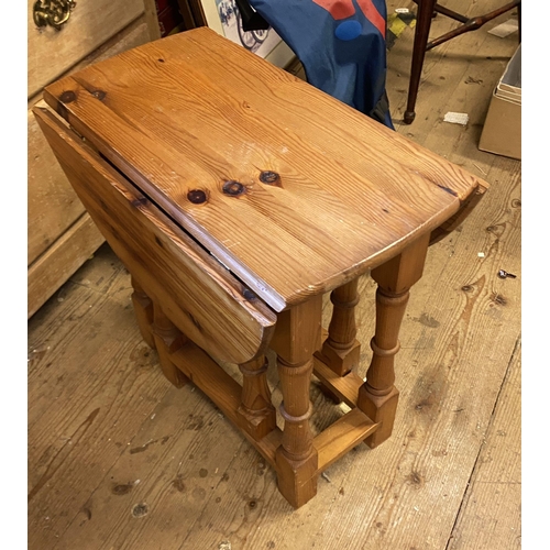 13 - Drop flap pine coffee table